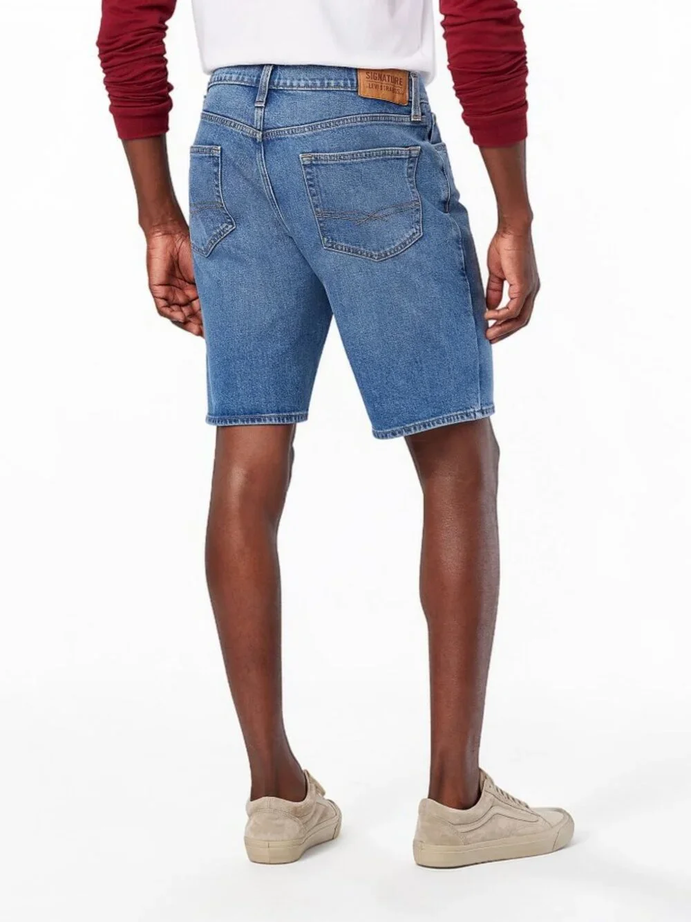 Levi Strauss Signature Men's Classic Comfort Denim Shorts 44 Blue Flex Relaxed